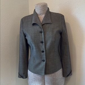 Women's Vintage Wool Black and White Gianni Blazer Made in USA